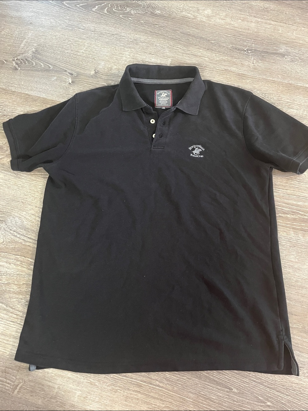 Beverly Hills Polo Club Black Men's Polo with Chest Emblem